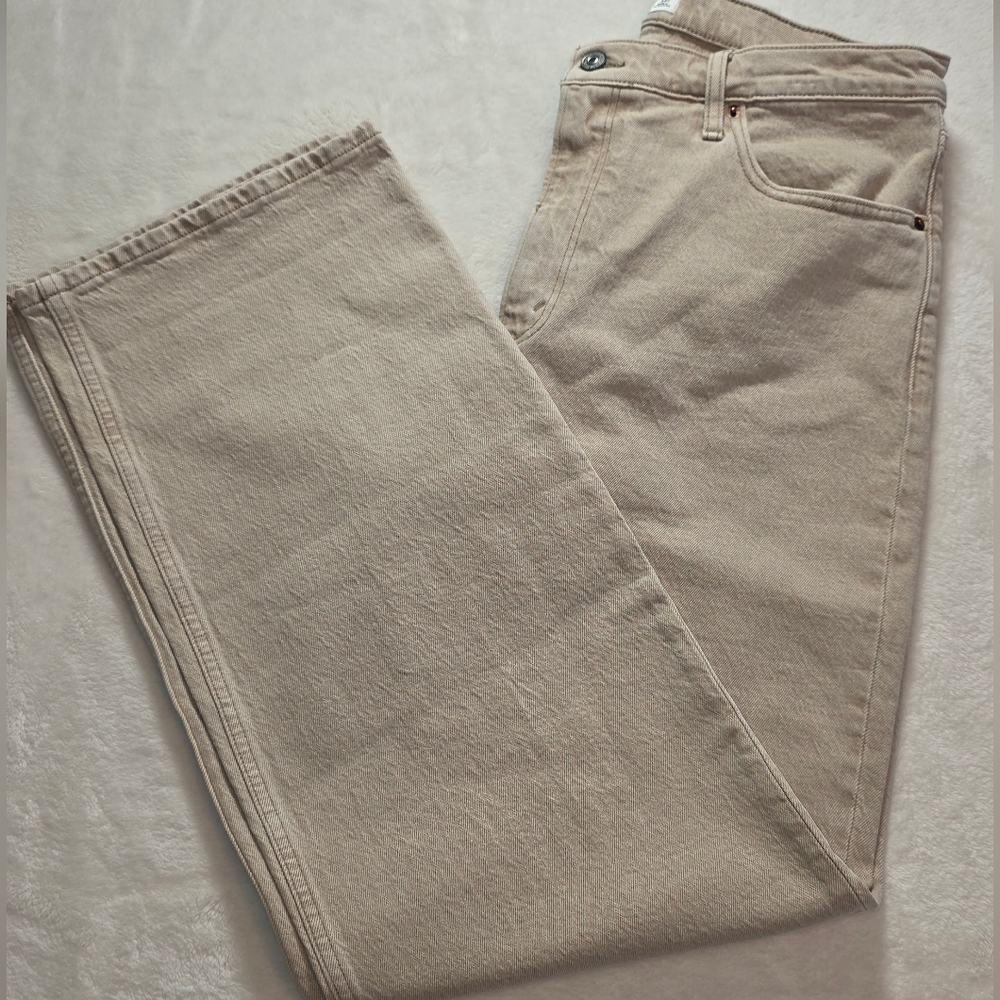 Abercrombie & Fitch 90s Relaxed Jean High Rise Size 31/12 Tan